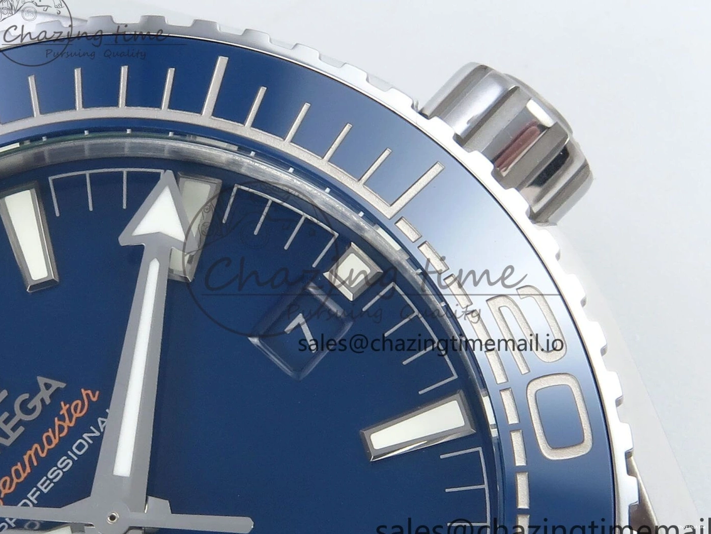 0224 Neat Seamaster Planet Ocean 600M 43.5mm SS SCF 1:1 Best Edition Blue Dial on SS Bracelet A8900 Super Clone 7684